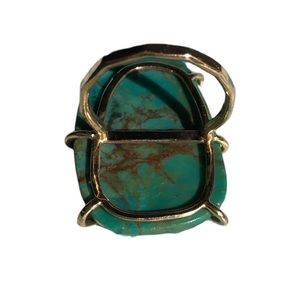 Melissa Joy Manning 14K Gold Pounded Handmade Turquoise Ring